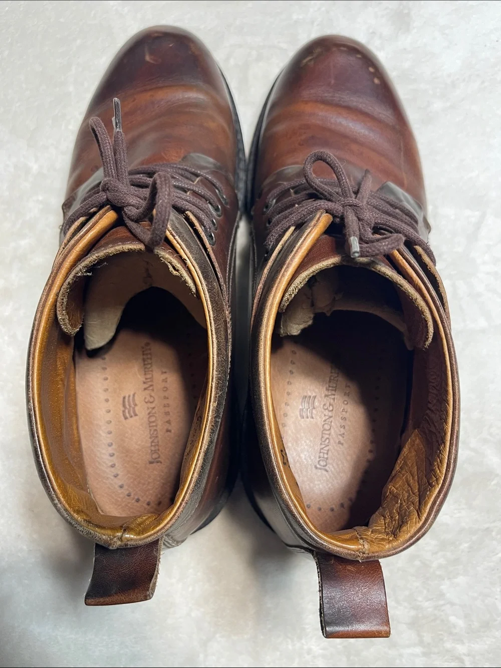 Men's Brown Leather Chukka Boots – Classic Lace-Up Workstyle Size 13 M
